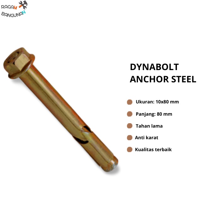 Baut Dynabolt 10x80 per Pcs
