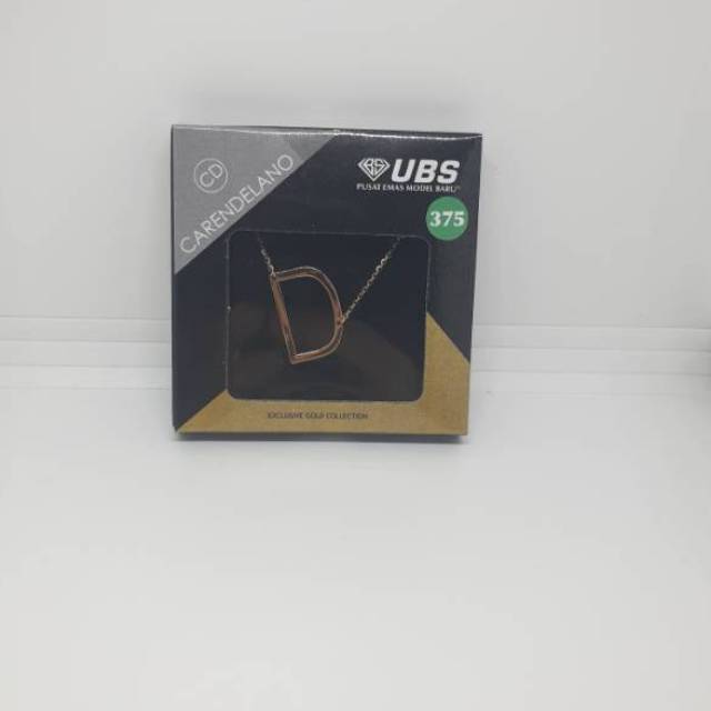 Kalung Emas 375 Alpha Beta Milea UBS Carendelano Huruf D