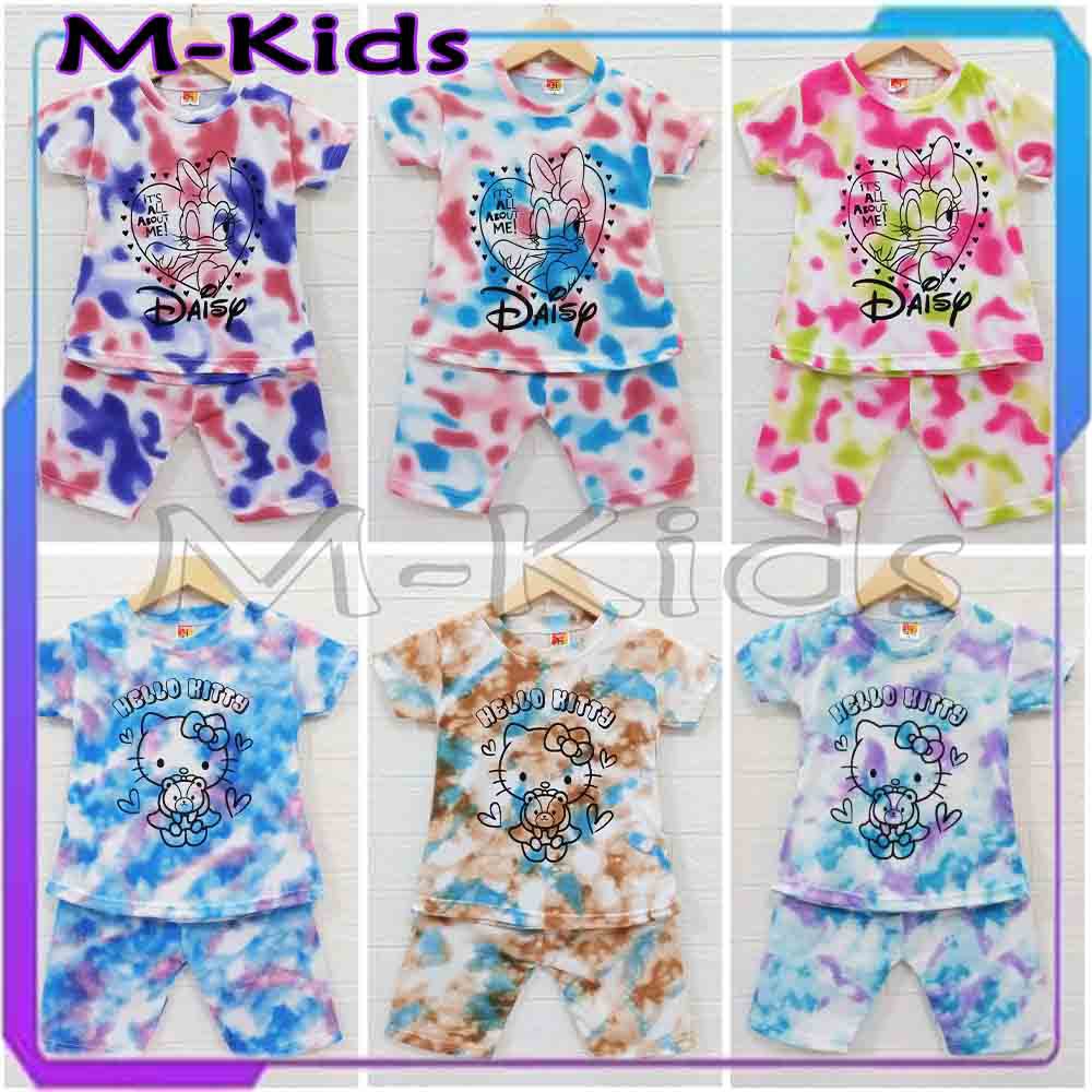 MKids88 - Baju Setelan KAOS Anak Perempuan Baju Tie Dye