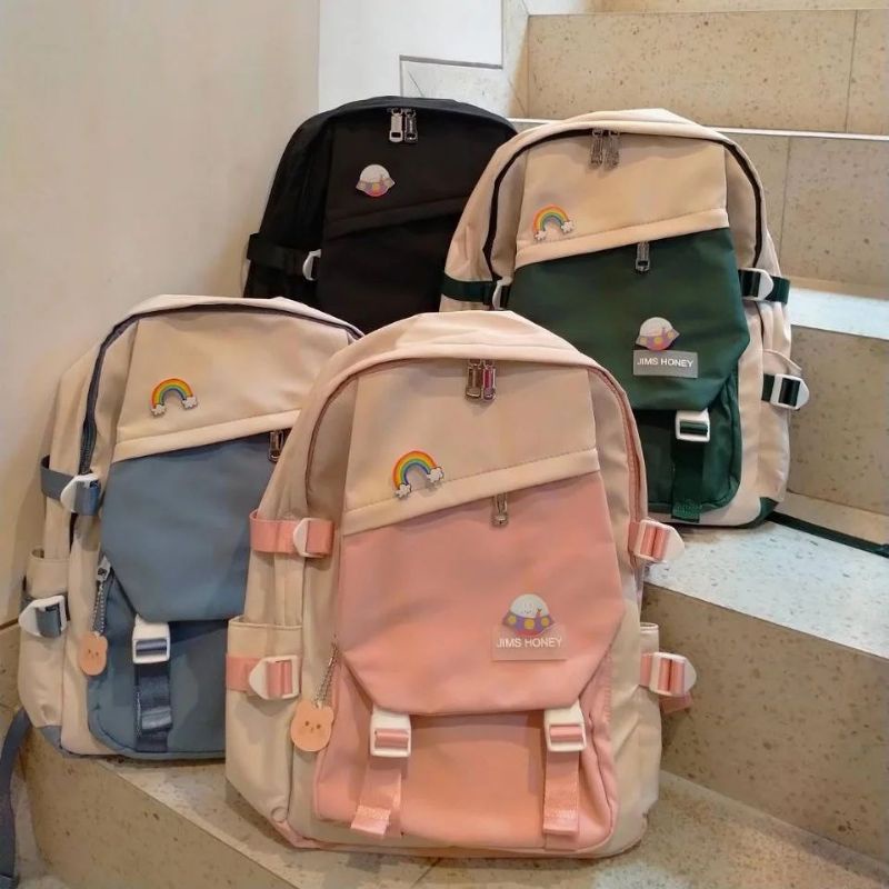 RANSEL WANITA KEKINIAN RANSEL SEKOLAH ANAK PEREMPUAN JIMS HONEY JH JOAN DAN CHIKA BACKPACK MURAH PROMO DISKON KADO ULTAH ANNIVERSARY PACAR ISTRI CEWEK PEREMPUAN UNIK ELEGANT CANTIK MURAH FEMINIM ANAK PEREMPUAN TAS RANSEL LAPTOP WATERPROOF ANTI AIR