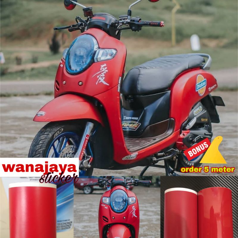 STIKER SKOTLET MOTOR WARNA MERAH / SKOTLET MOTOR MERAH DOP / SKOTLET MERAR DOF / STICKER MERAH DOF