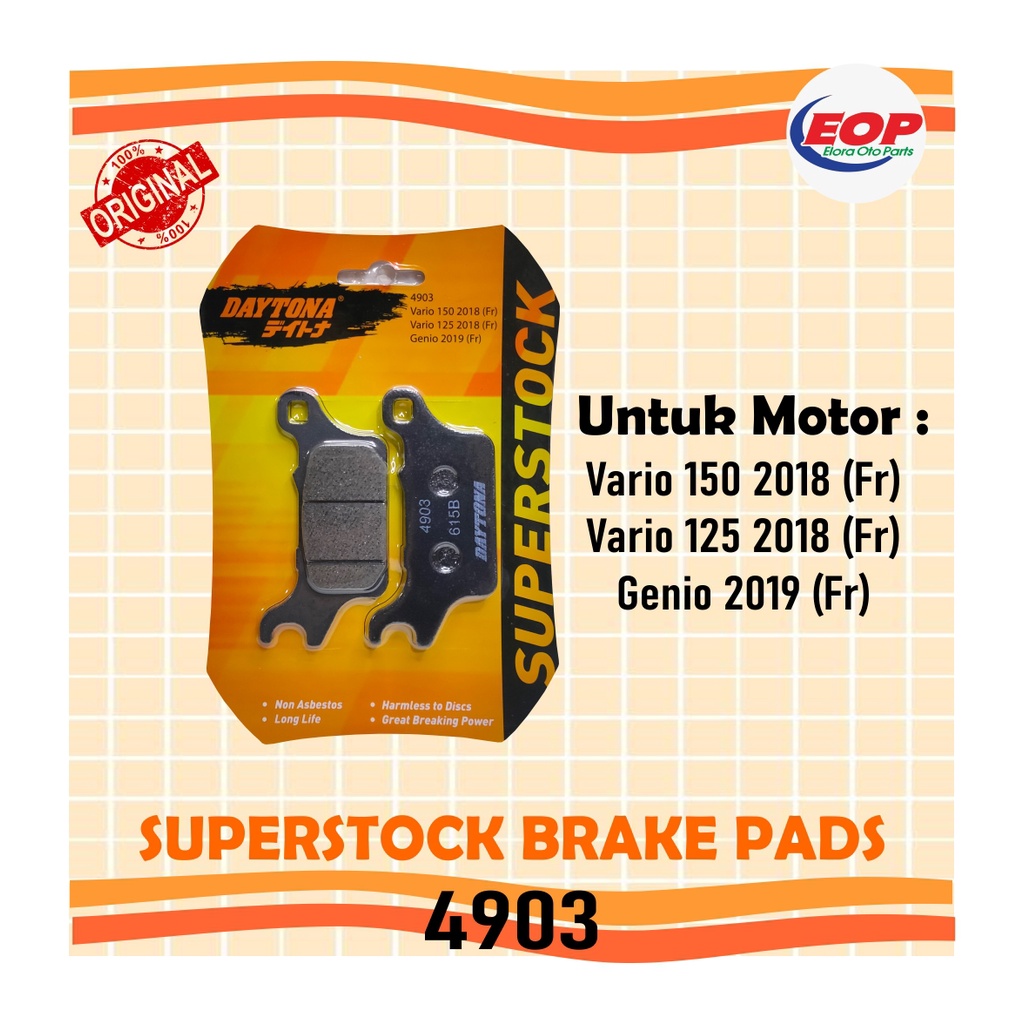 Brake Pad Daytona Superstock 4903 Vario 150 125 2018 Fr Genio 2019 fr