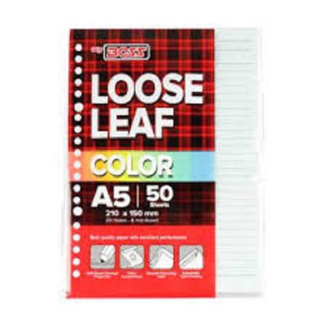 

Loose Leaf A5 isi 50 color berwarna Kertas Binder Kertas Catatan
