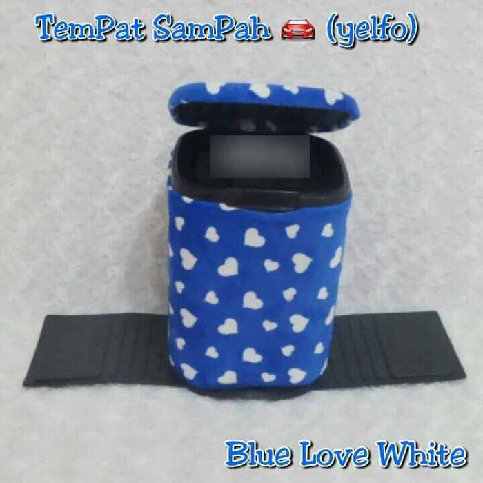 Tempat tong box kotak sampah mobil import biru putih