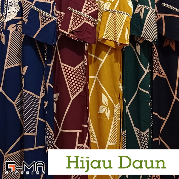 DASTER ARAB ZAHIRA LENGAN 3/4 | RESLETING DEPAN BUSUI | RAYON SANTUNG-Hijau Daun 1