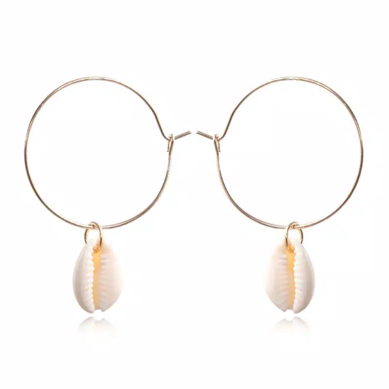 Anting Fashion Wanita Import Anting Korea Style Model Hoops Mix Kerang Terkini 428