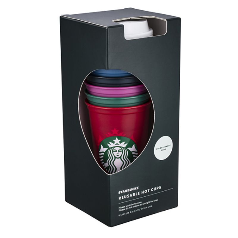 Starbucks Reusable Hot Cup Changing Color i set 6 pcs