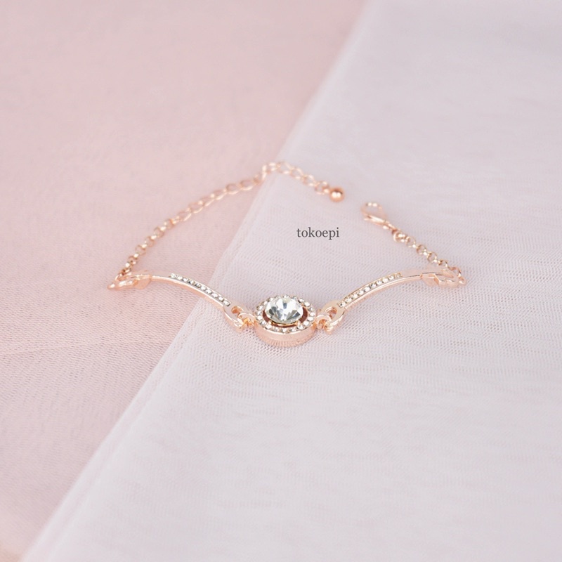gelang wanita korea satu mata adjustable / gelang elegan permata diamond