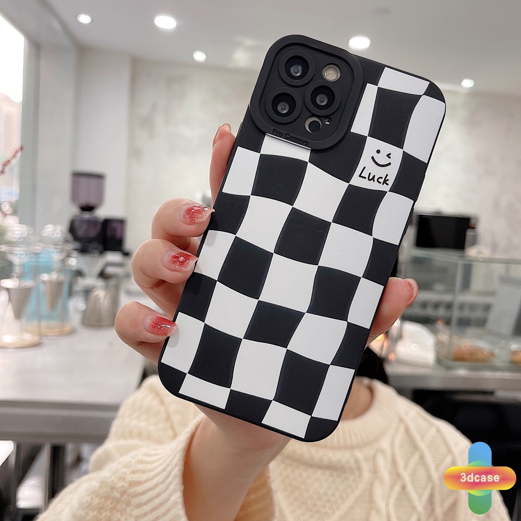 Casing Compatible For IPhone 11 12 13 PRO MAX 6 7 6S 8 Plus X XR XS MAX Se 2020 6SPlus 7Plus 6Plus 8Plus XSMAX Angel Eyes Soft Case Chessboard Luck Smiley Phone Case