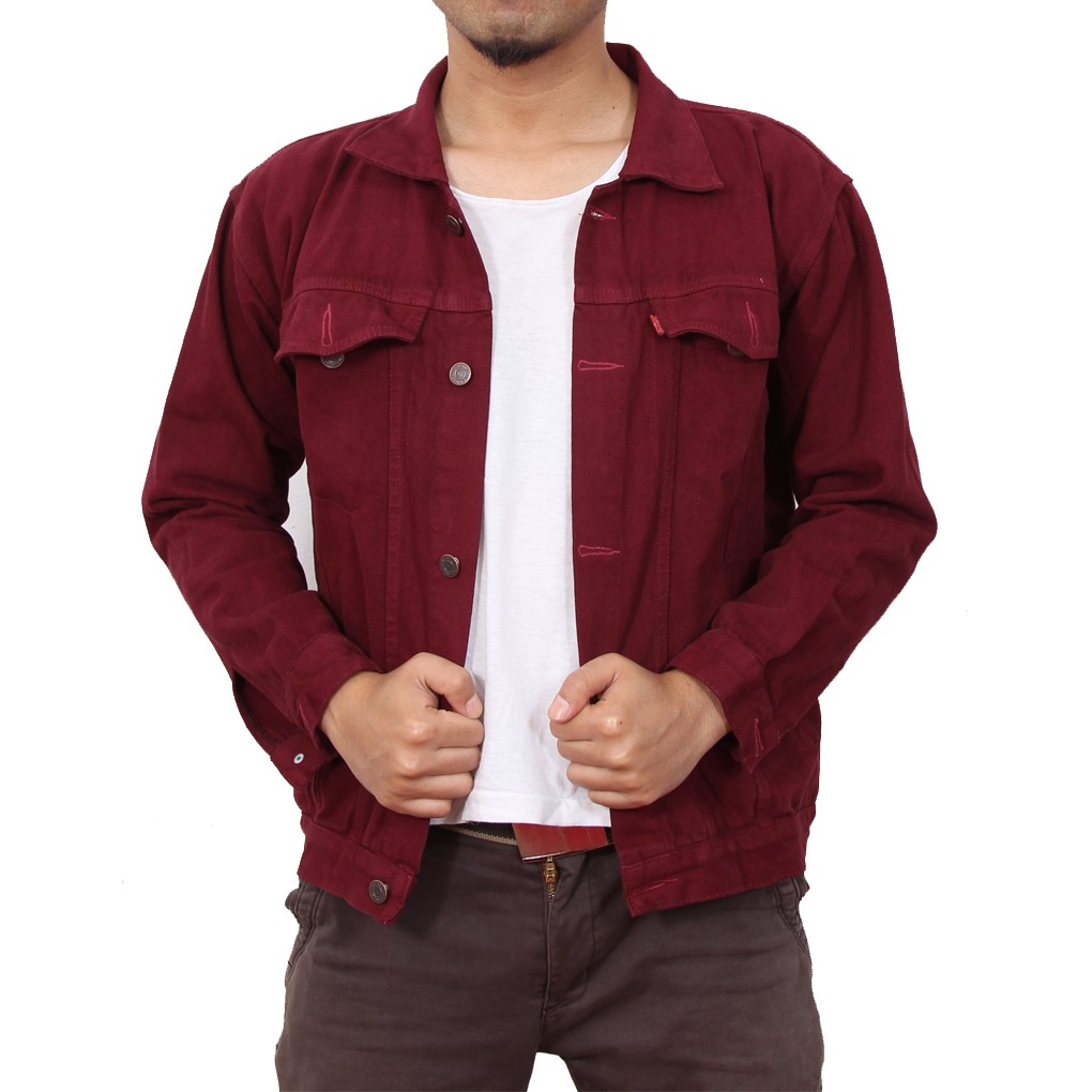 Jaket Jeans Premium Pria Bioblitz Biowash Sandwash Oversize - Jumbo - Big Size