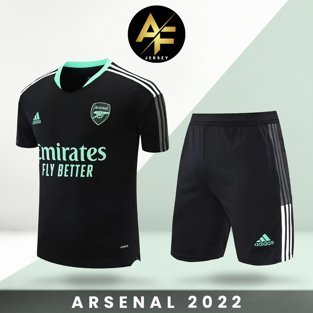 Jersey Arsenal Soccer Jerseys + Short Replica Black Mens 2022 Terbaru - GRATIS CUSTOM NAMA