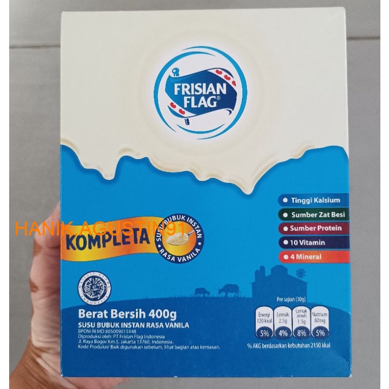 

Frisian Flag Kompleta Vanilla 400 gr Termurah