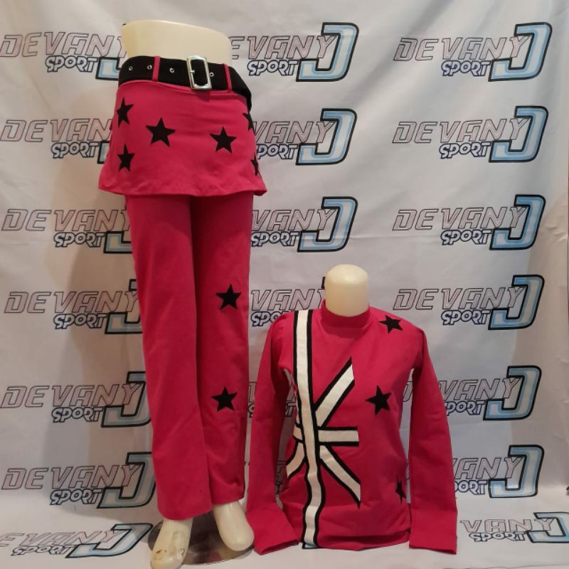 stelan baju senam zumba aerobic bintang