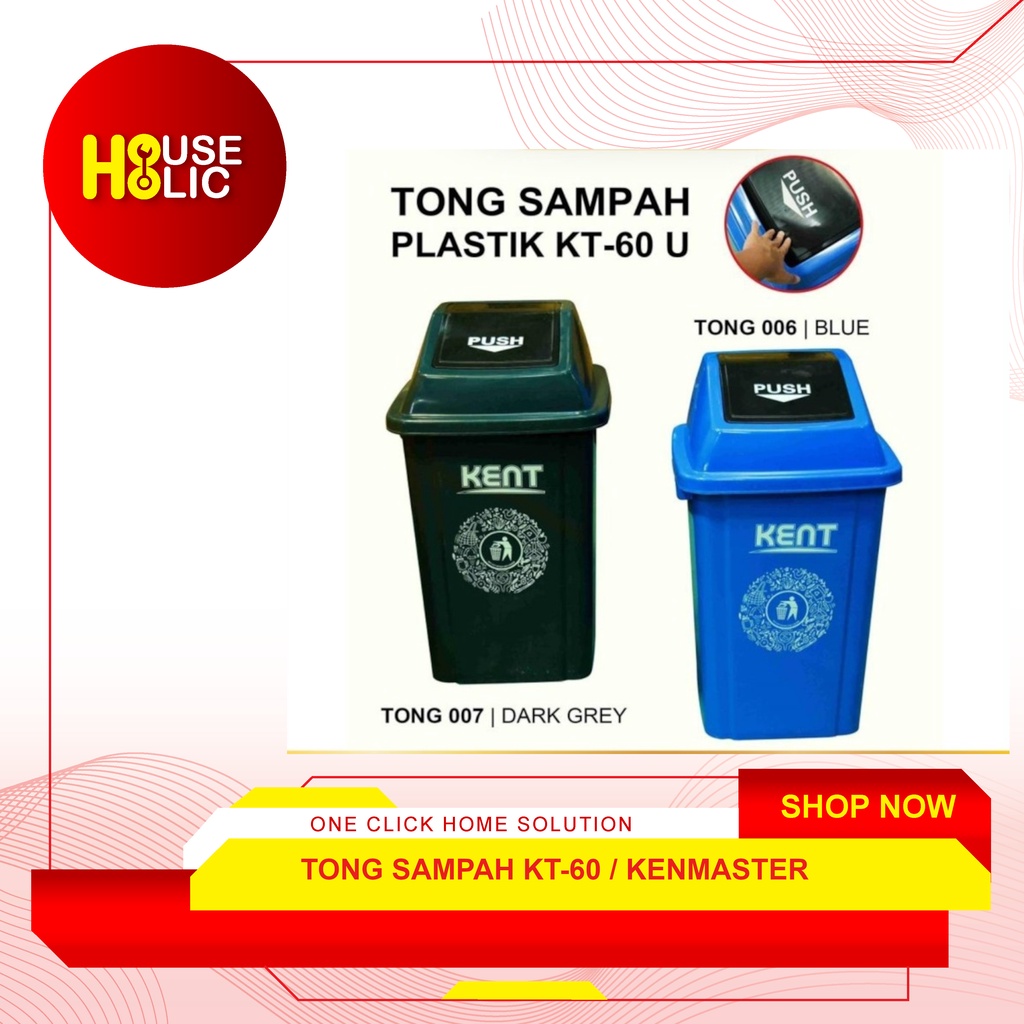 Tong Sampah 60 Liter Tempat Sampah KT-60 Tong Sampah Injak Kenmaster