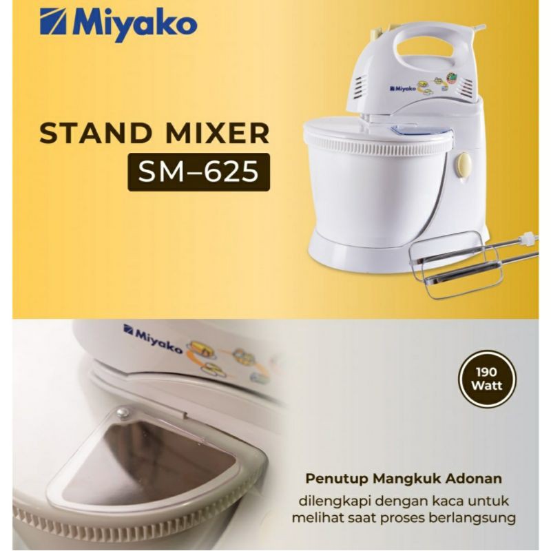 Mixer Com Miyako SM 625 Mixer Dudukan Miyako 625 Stand Mixer Miyako Pengocok Adonan Telur