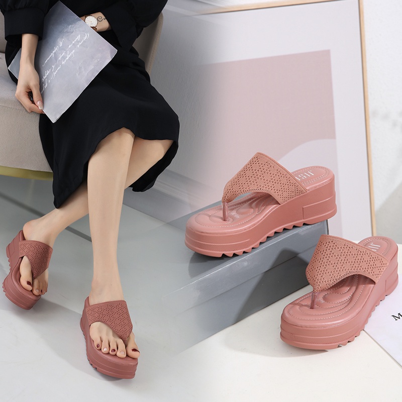 JISO KELLY / Sandal Wedges Wanita Import Premium