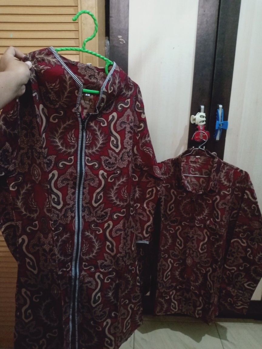 Batik Couple Slimfit | Baju Batik Couple Seragam Pasangan Tunik Zipper Couple Batik Seragam Kantor