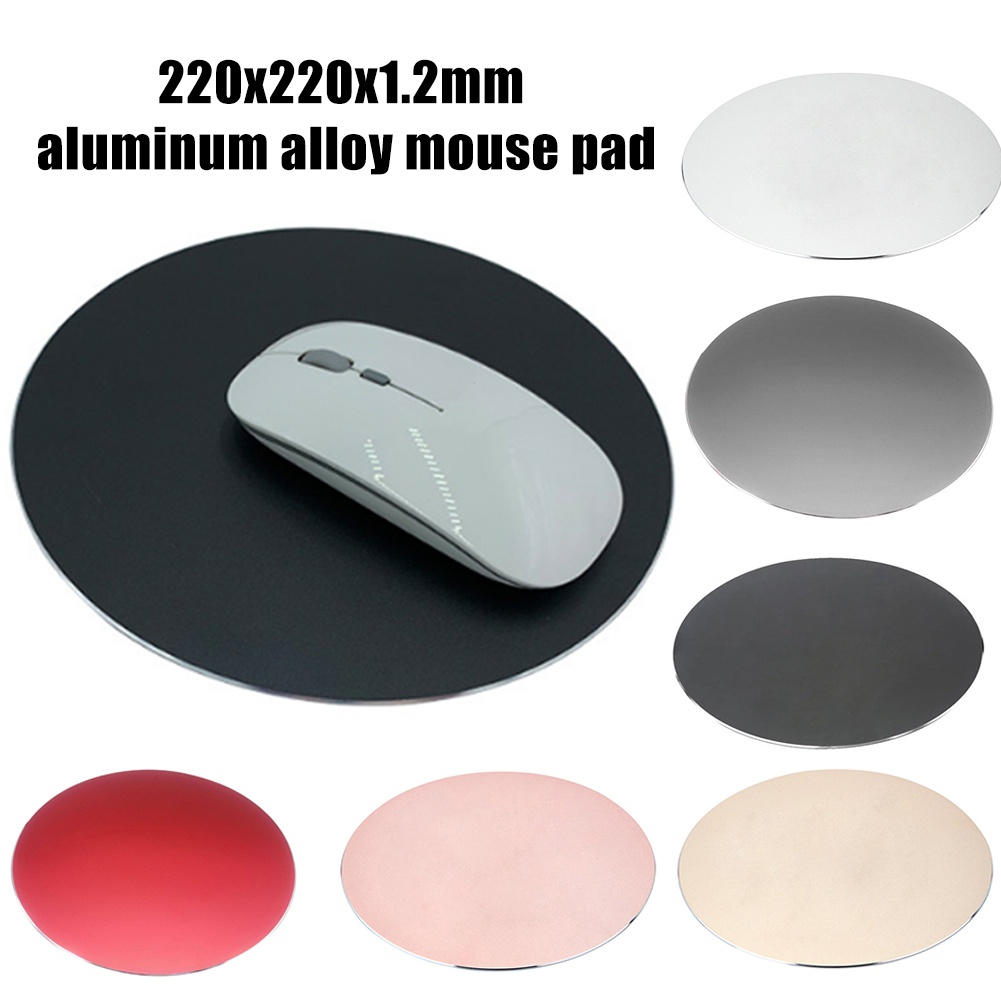 Mouse Pad Gaming Bentuk Bulat Bahan Aluminum Alloy Tahan Air Untuk Komputer
