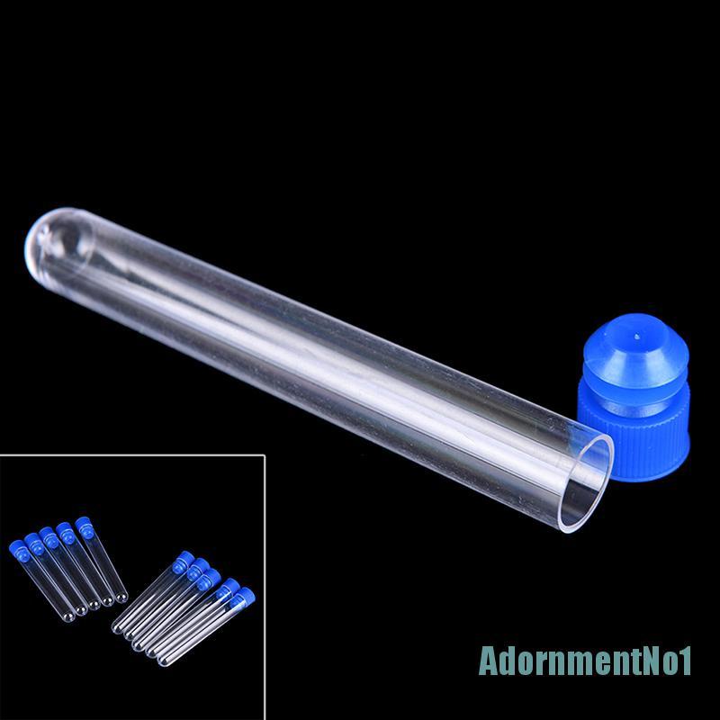 [AdornmentNo1]10pcs 15x100mm Clear Plastic Test Tubes Hard Plastic Test Tube With Wing Plug