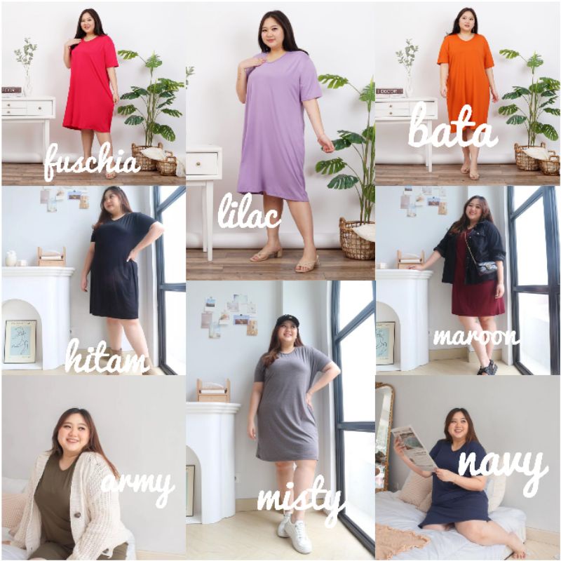 5XL DRESS LD120 LD140 Dress BIGSIZE basic polos Spandex rayon bigsize jumbo oversize