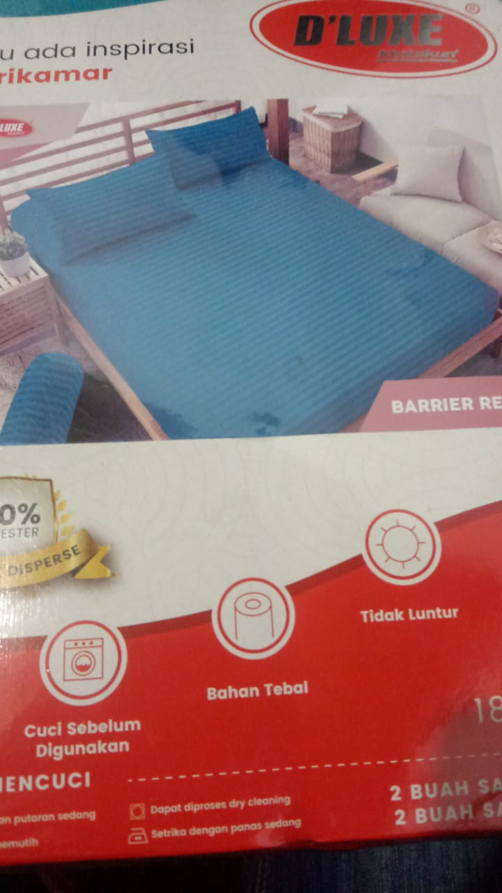 Sprei Polos Kintakun Dluxe 180x200 Aqua/barrier Reef/candlelight Peach/cool Gray/deep Blue/pink
