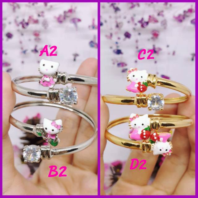 Gelang bangle anak gold n silver Dm 4.5cm [GA-37]