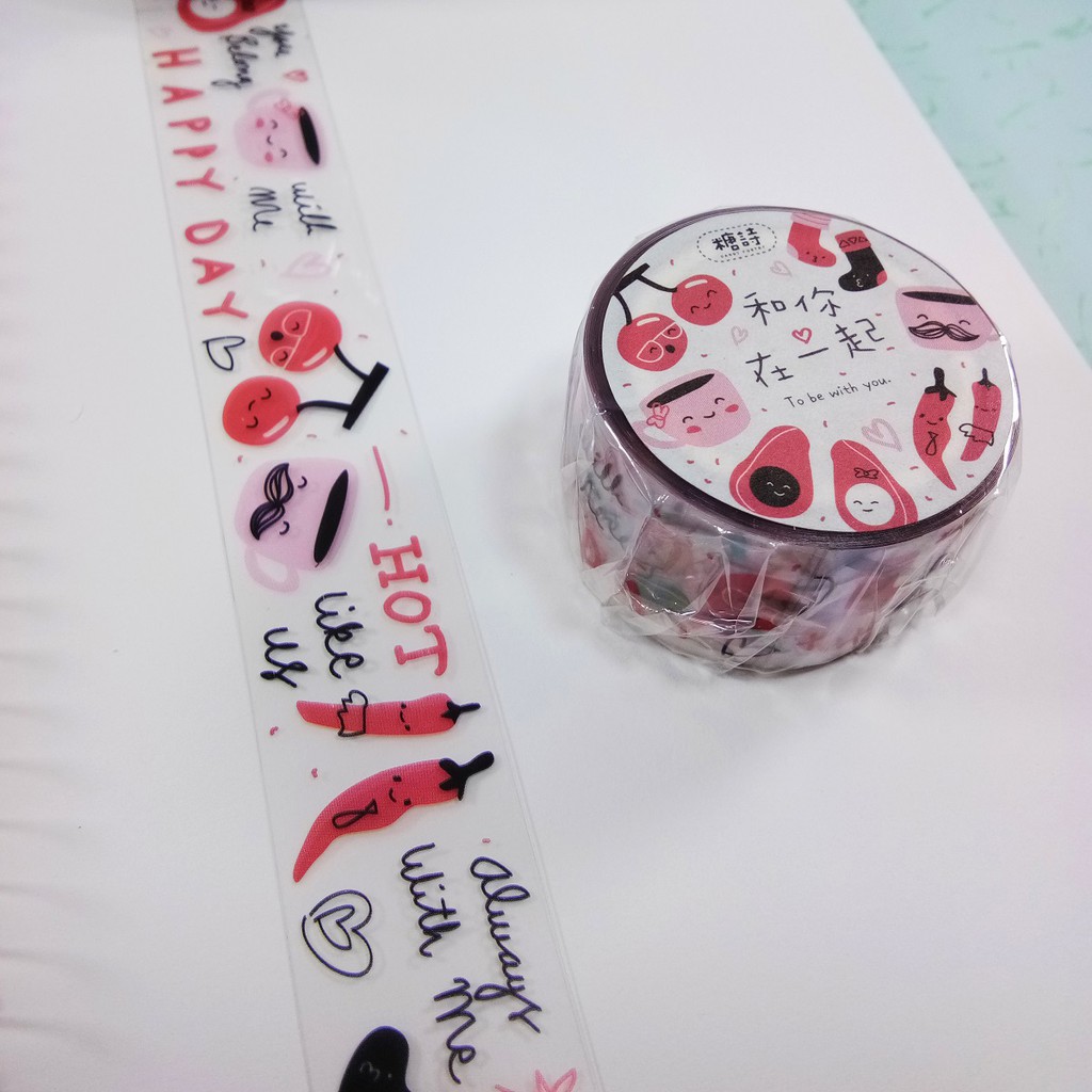 

Valentine Red Color Washi Tape/ Masking Tape/ Selotip Motif