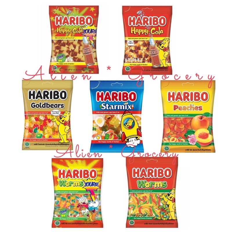 HARIBO Jelly Candy Goldbears Happy Cola Peaches Star Mix Worms 80gr 160gr