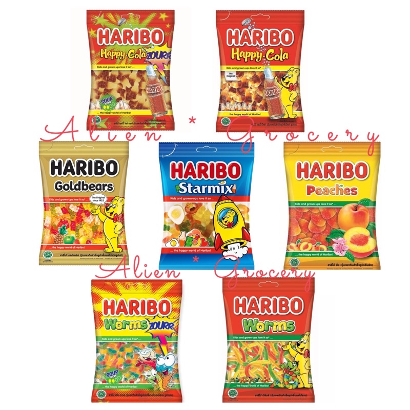 

HARIBO Jelly Candy Goldbears Happy Cola Peaches Star Mix Worms 80gr 160gr