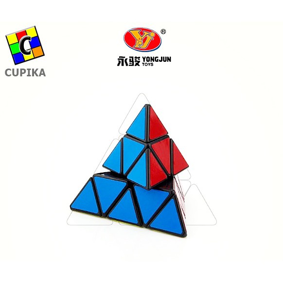 Rubik Piramid Pyraminx Segitiga Yongjun Magic Cube 3x3 Black Mainan Anak