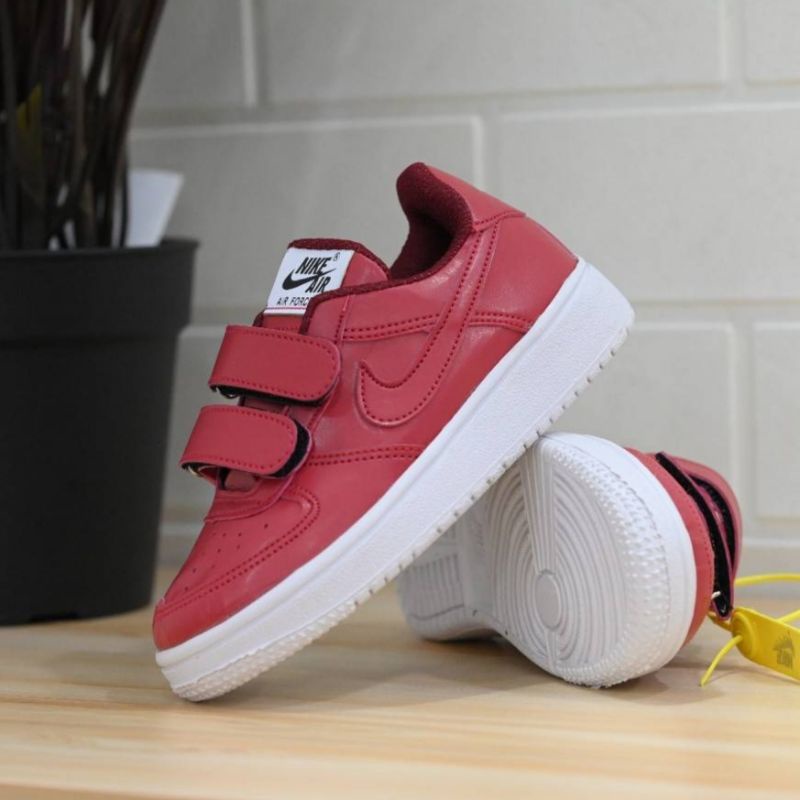 SEPATU NIKE ANAK LAKI LAKI PEREMPUAN SEPATU AIR FORCE ONE MERAH MAROON SEPATU ANAK ANAK