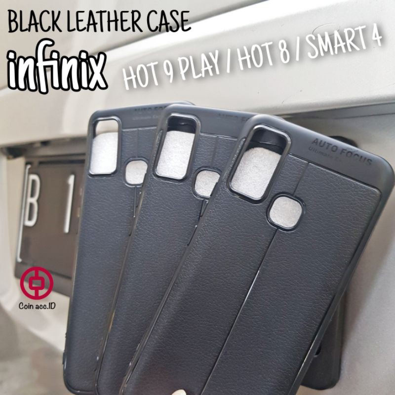 black leather case INFINIX HOT 9 PLAY X680/HOT 8/SMART 4