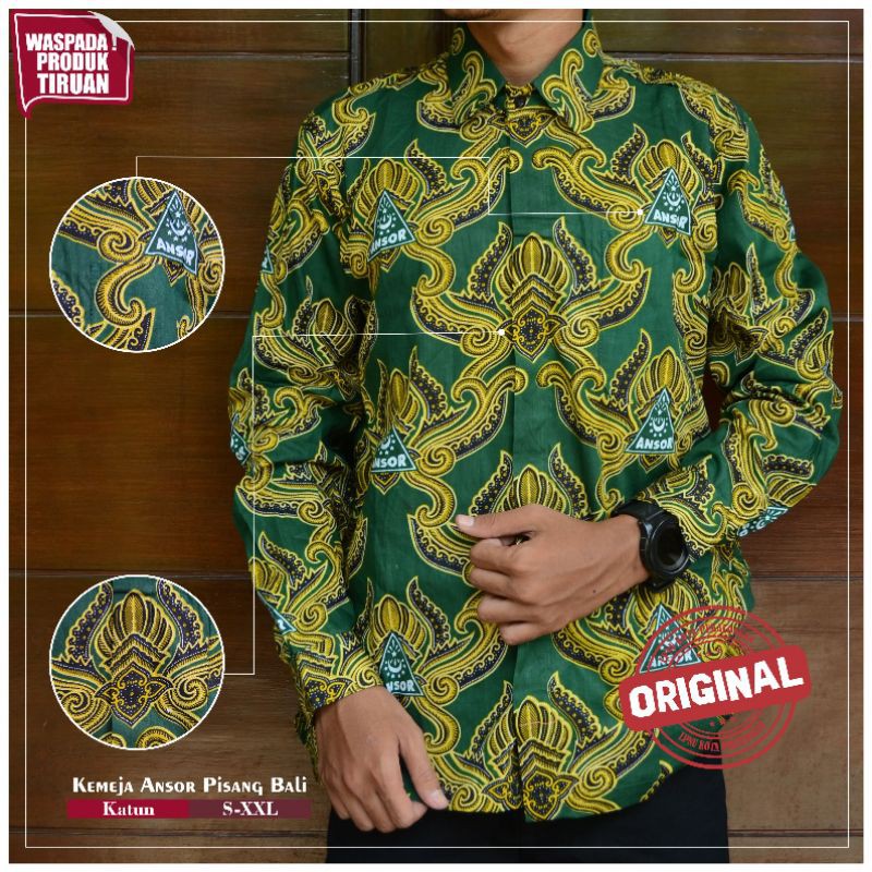 Kemeja Batik Ansor Terbaru Hem Batik Ansor Lengan Panjang Batik Ansor Pisang Bali