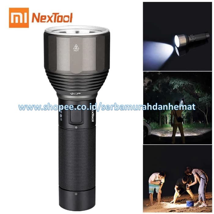 Senter LED 2000 Lumen Lampu NEXTOOL  Rechargeable 380m 5 Modes IPX7