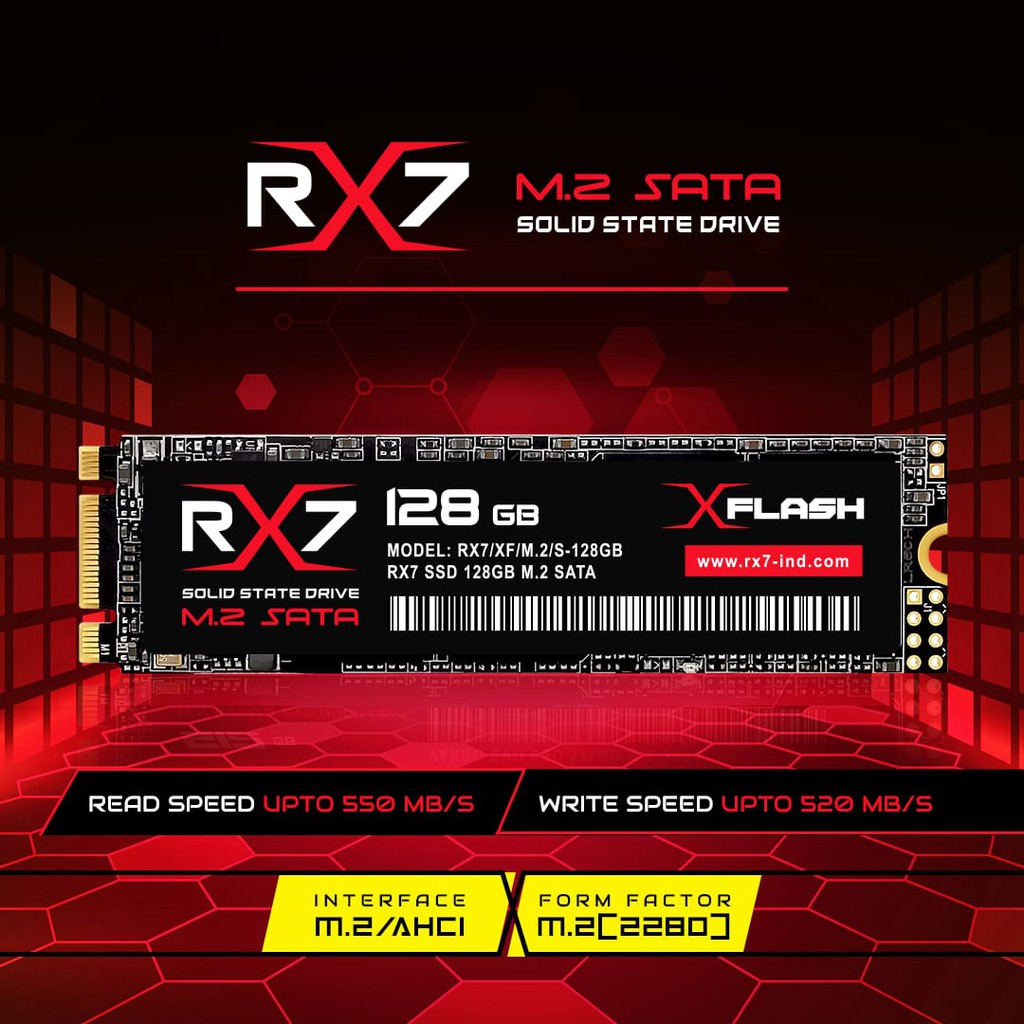 SSD M2 SATA / M.2 SATA / M2SATA 128GB RX7 RESMI (GARANSI 3 TAHUN)