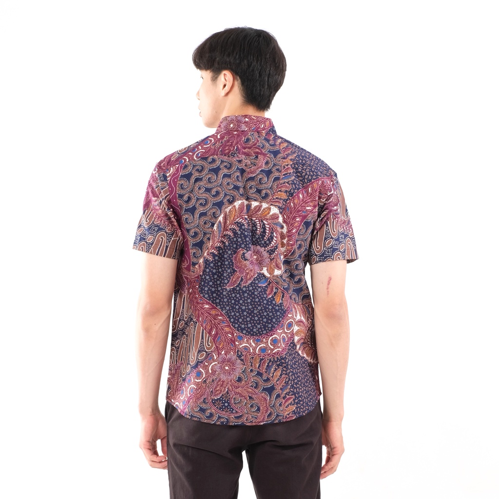 SANVANINA Kemeja Hem Batik Pria Slim Fit Motif Ramada | E-7009