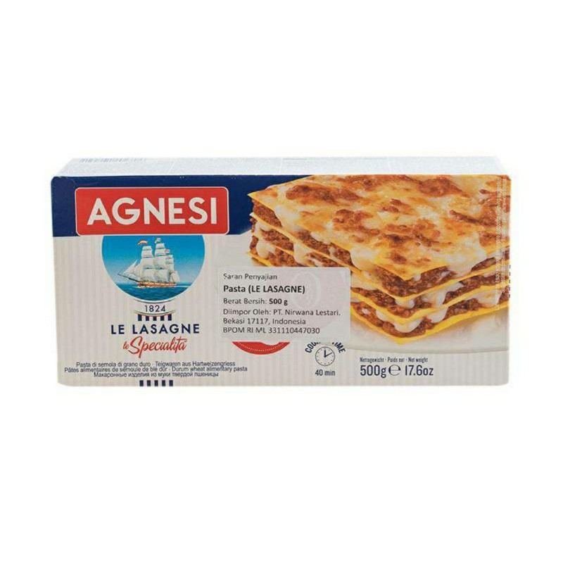 Agnesi Lasagna Pasta 500 G Gr Gram