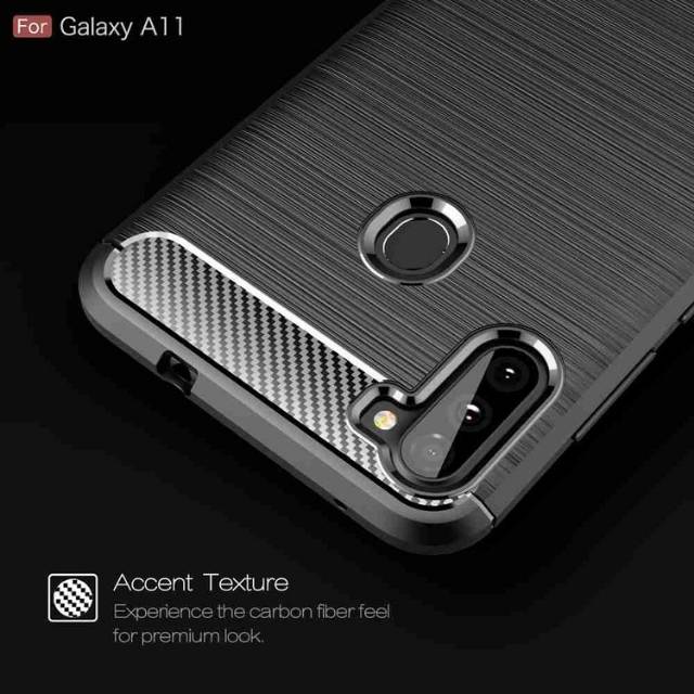 Premium case samsung a11 m11 anti flip fibercarbon