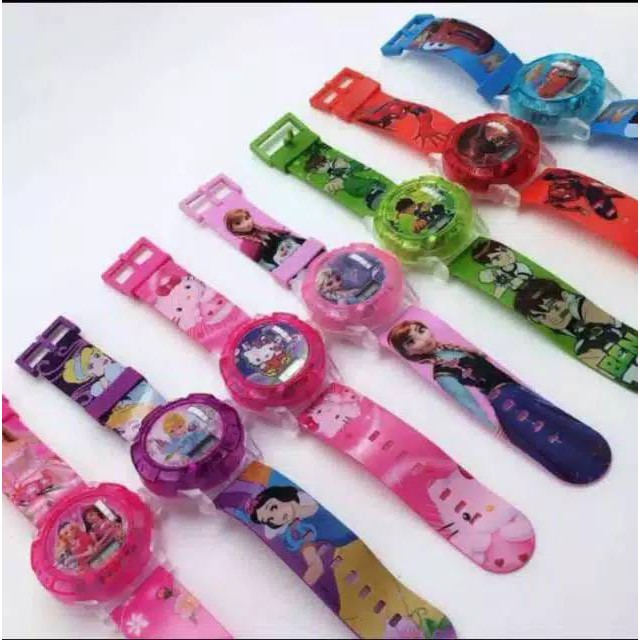 Jam Tangan Anak Laser Melody Musik Karakter Frozen