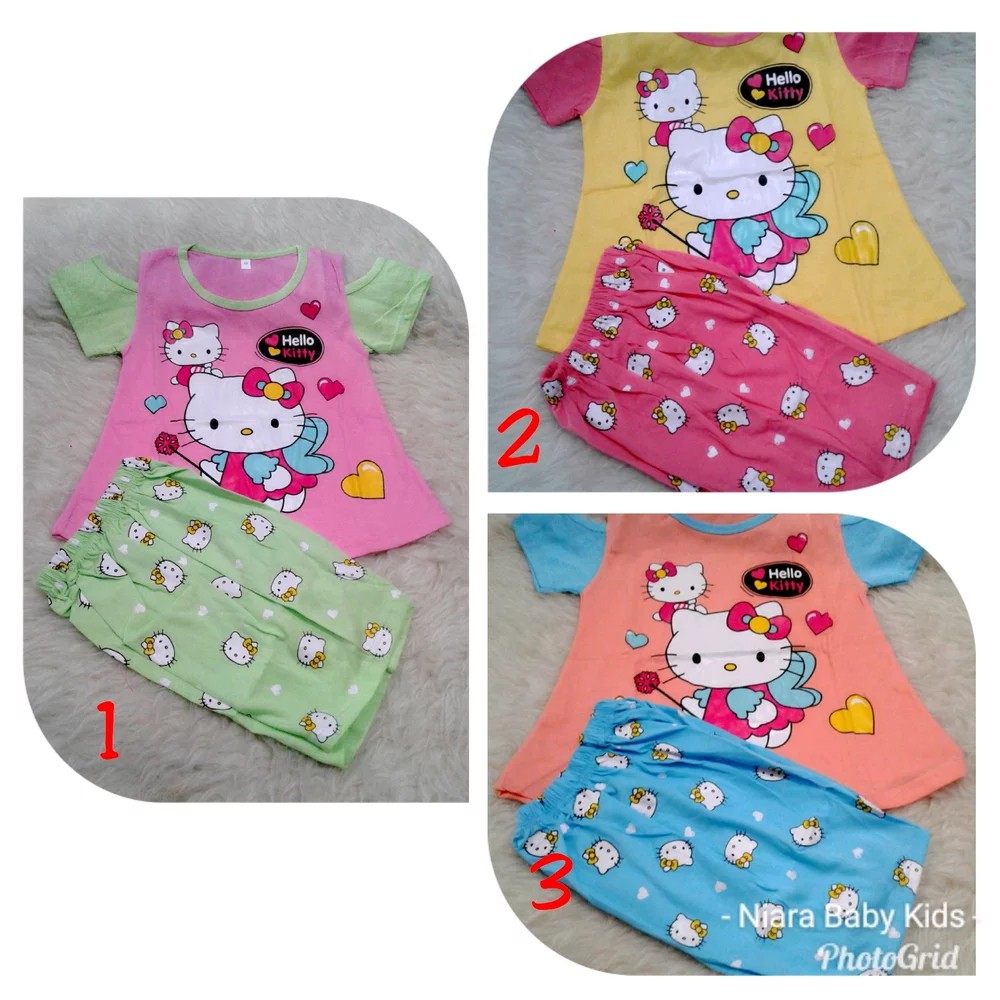 Setelan Baju Anak Perempuan Peri Kitty Nomor 16-20