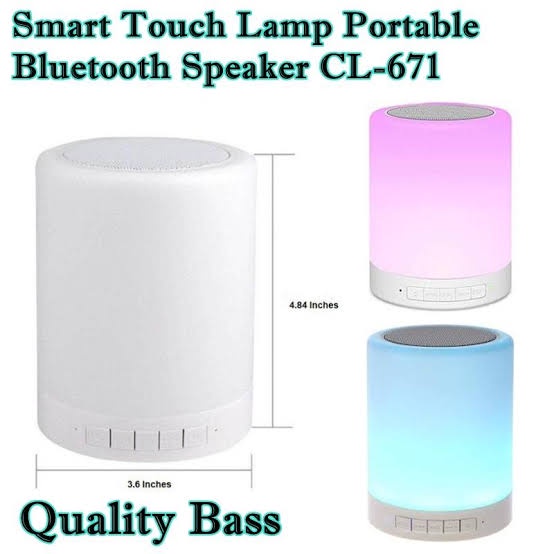 Speaker Bluetooth CL671 Speaker Bluetooth Smart Touch Portable Lamp