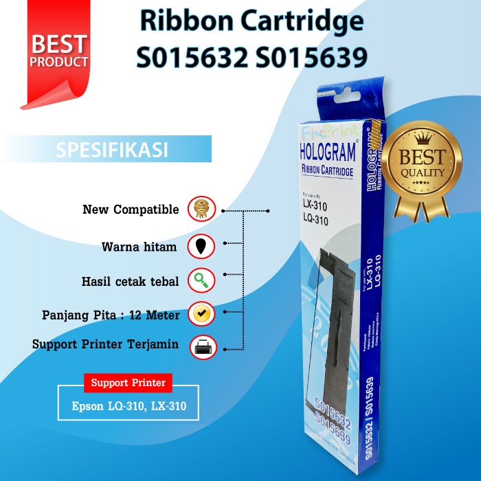 Ribbon Cartridge Epson LX310 LX-310 LX 310 Pita Refill + Dudukan Cartridge lx310 lx-310