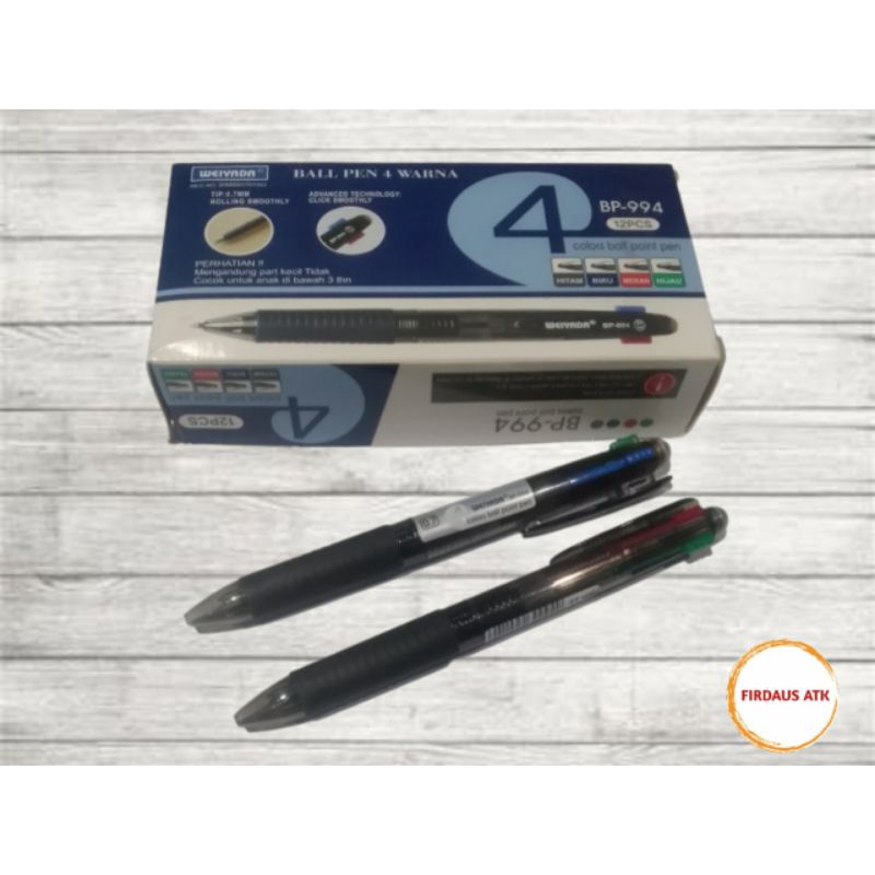 

Bulpoint / Pen / Pulpen / Bulppen weiyada warna 4 colors ball pen bp-994 Original