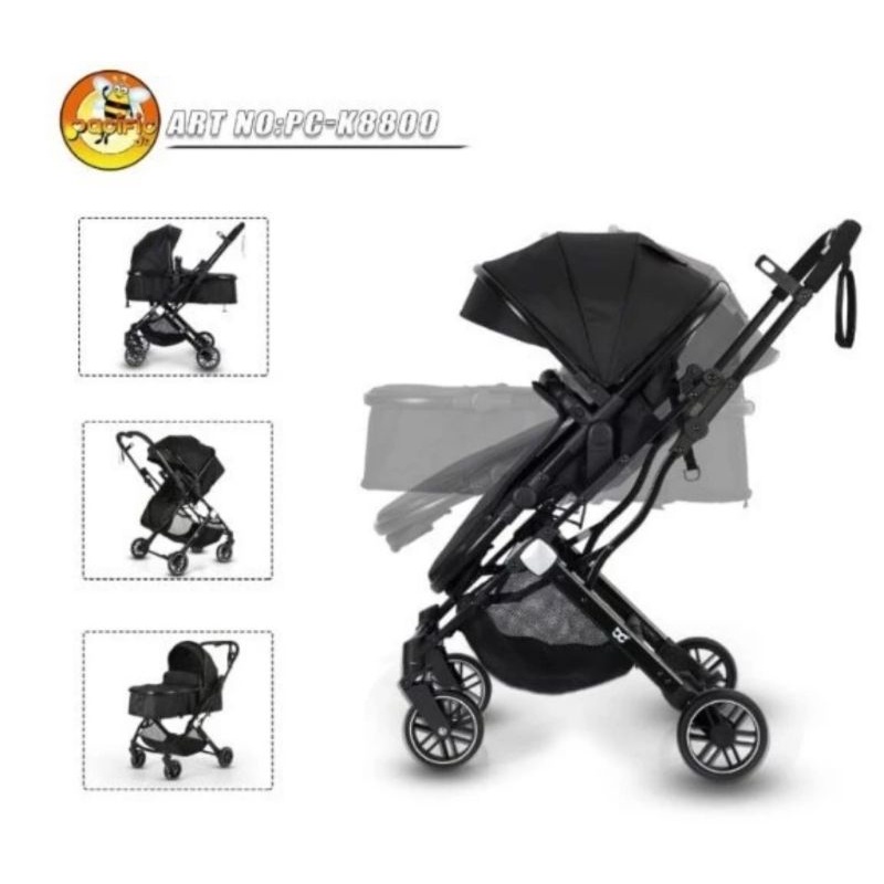 NEW ARRIVAL STROLLER PACIFIC PC-K8800 2IN1 & PRAM | REVERSIBLE BISA 2 ARAH & 3 POSISI