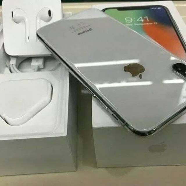 SECOND IPHONE X 64GB SILVER EX INTERNASIONAL USA GARANSI MESIN 1 BULAN