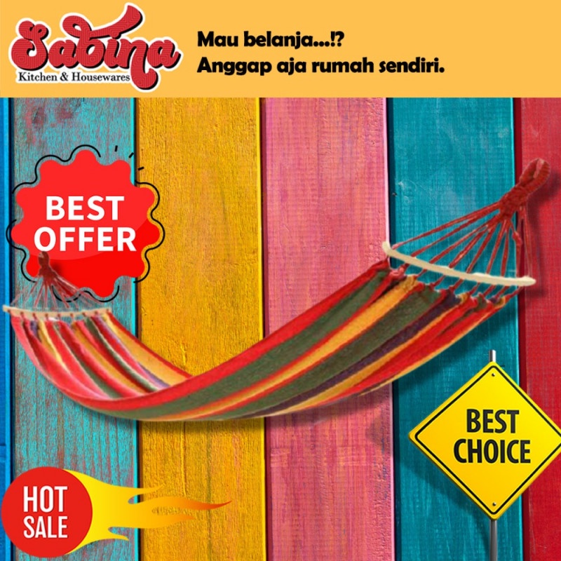 Hammock Tempat Tidur Gantung Ayunan Canvas Anti Rollover 200Kg