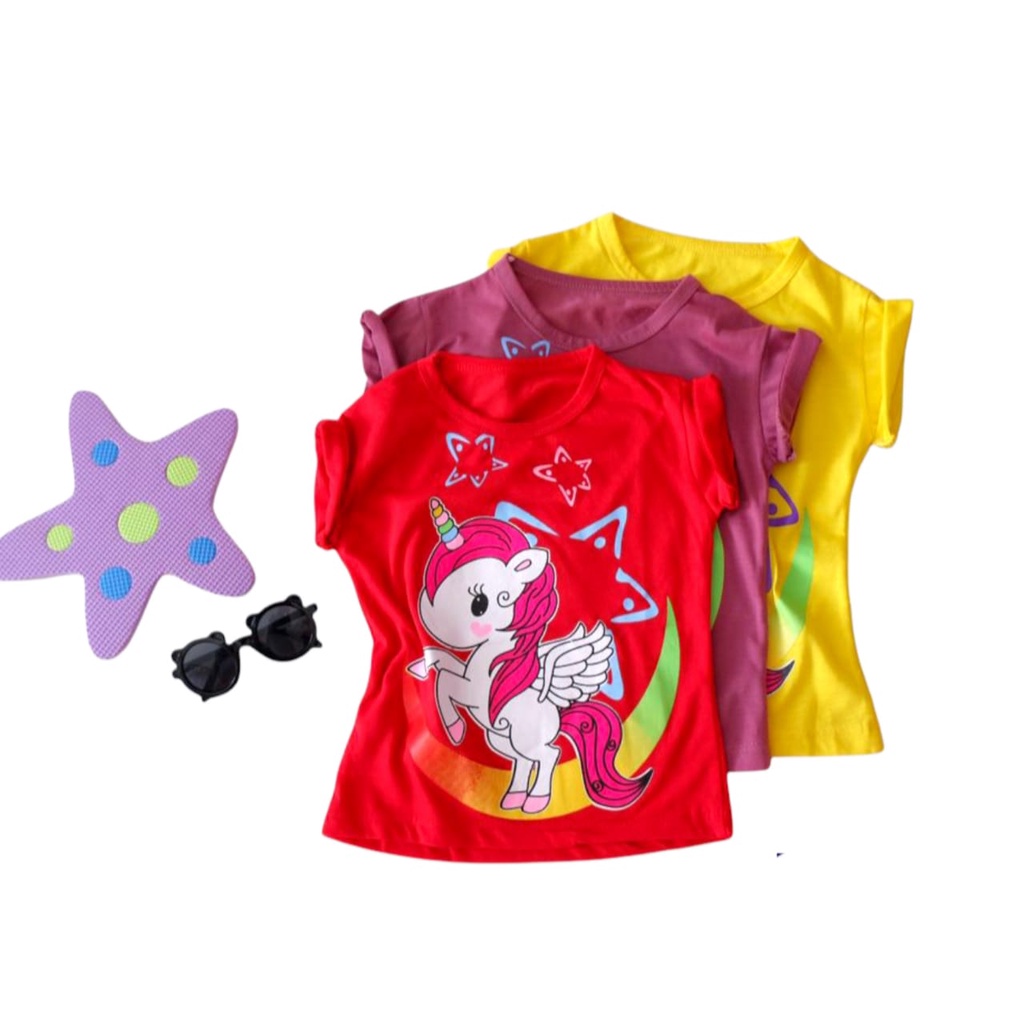 Kaos Anak Cewek motif UNICORN Kaos Anak Balita Kaos Anak Perempuan Kaos atasan Lengan Pendek kaos Anak UNICORN