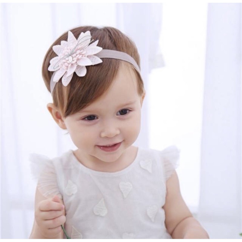 Bandana Bayi Model Teratai / Baby Flower Headband 1