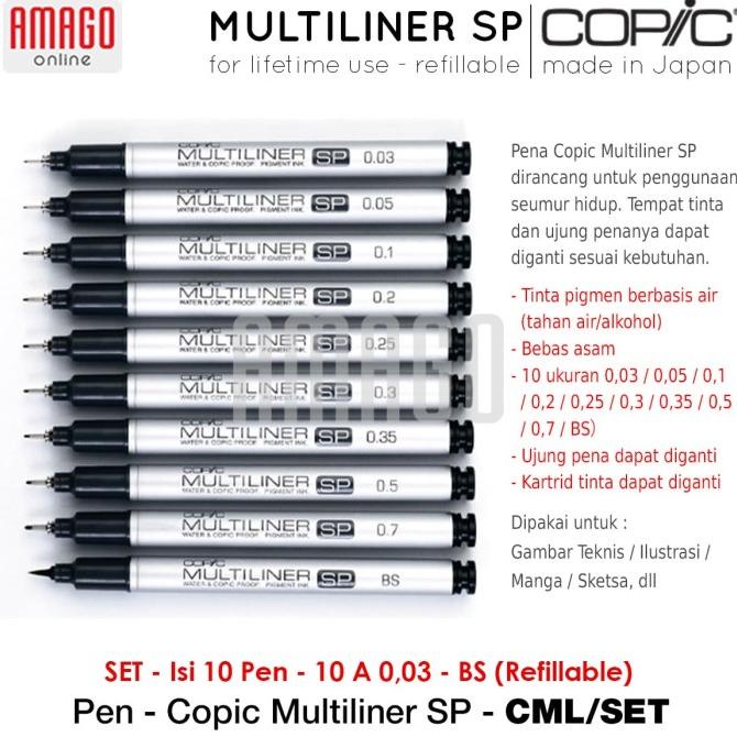 

Office & Stationery | Alat Tulis | Copic Multiliner Sp - Set 10A 0.03-Bs - 10 Pcs - Refillable - Cml/Set | Best Seller