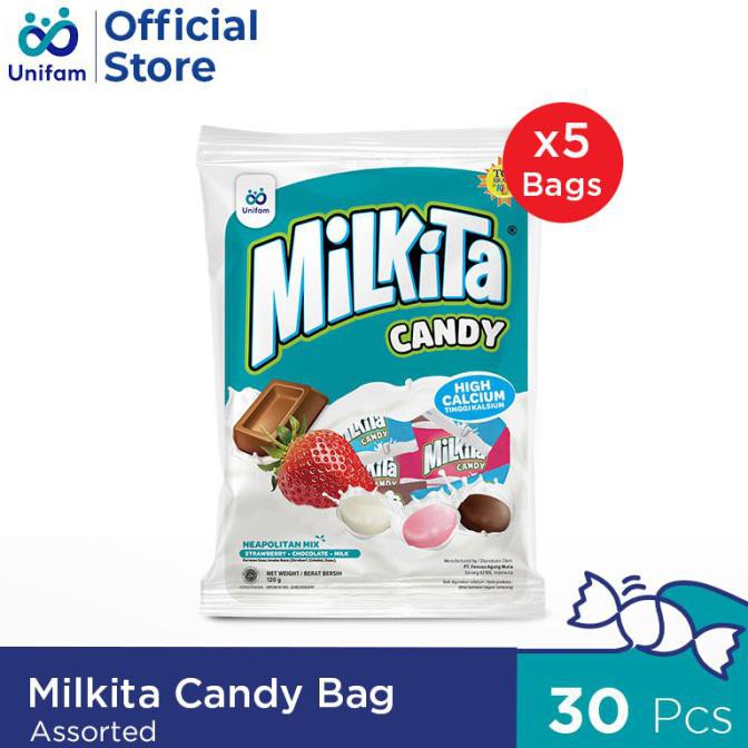 

MILKITA CANDY ASSORTED BAG PREMIUM PAKET 5 BAG OBRAL Kode 930